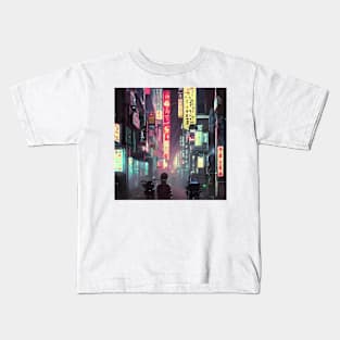 Neo Tokyo - A Lonely Boy - Japan Vibe Kids T-Shirt